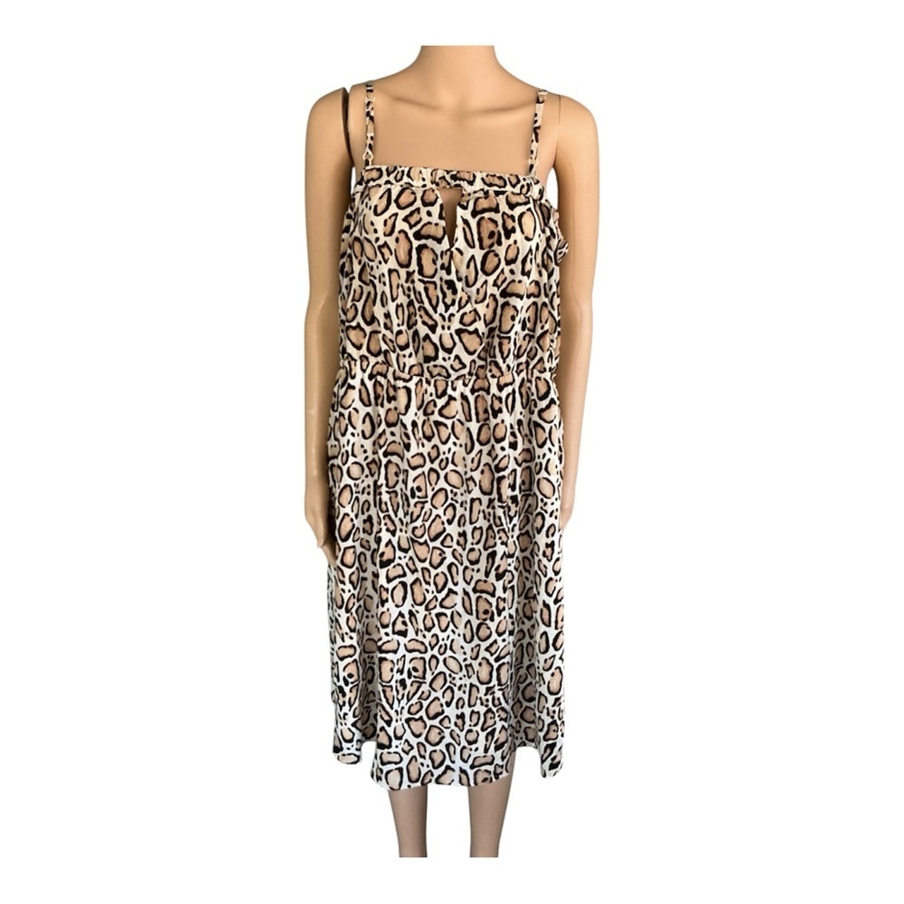 Chico's Womans Animal Print Spaghetti Strap Dress Size 18/20